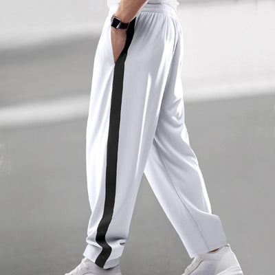 Aule Button Contrast Trim Jogger Pants