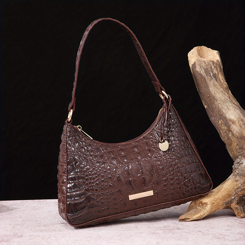 Sac vintage en relief crocodile