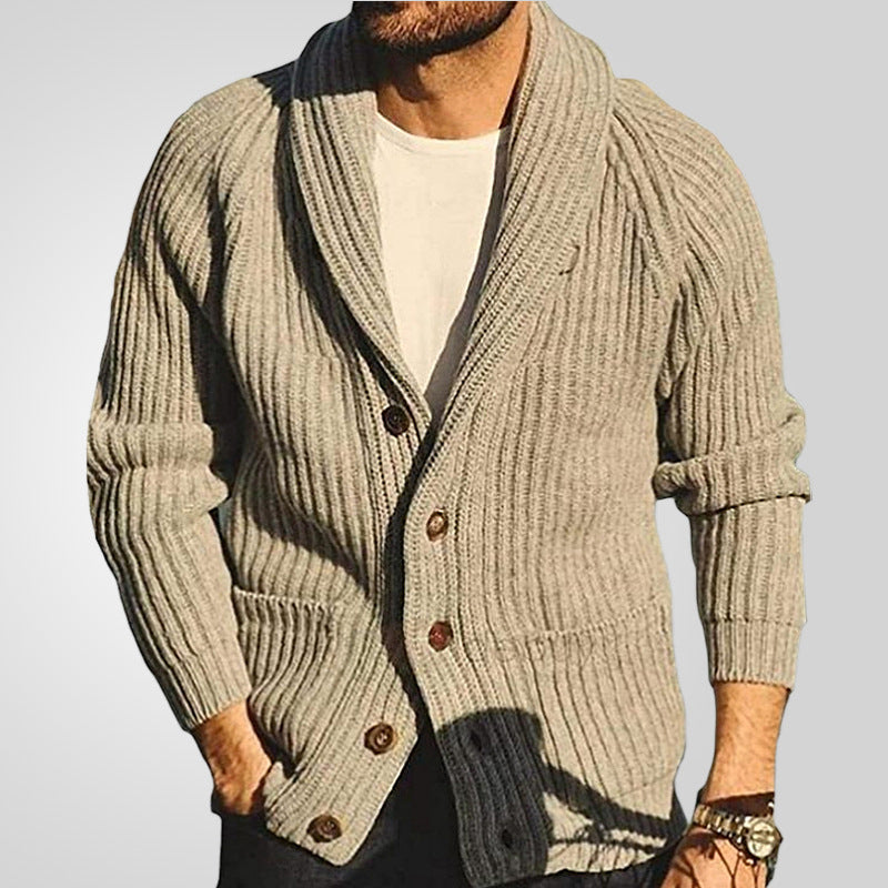 Cardigan en tricot à revers Aule