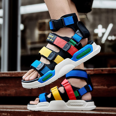 Aule Bunte Sandalen mit offener Spitze