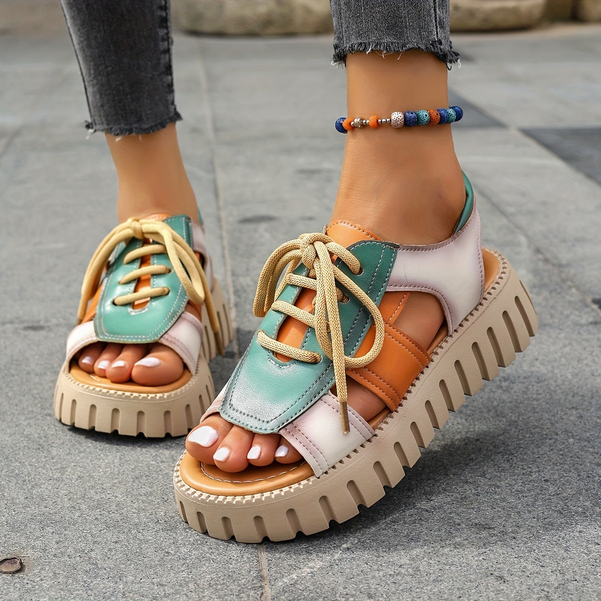 Colorful Go Platform Sandals