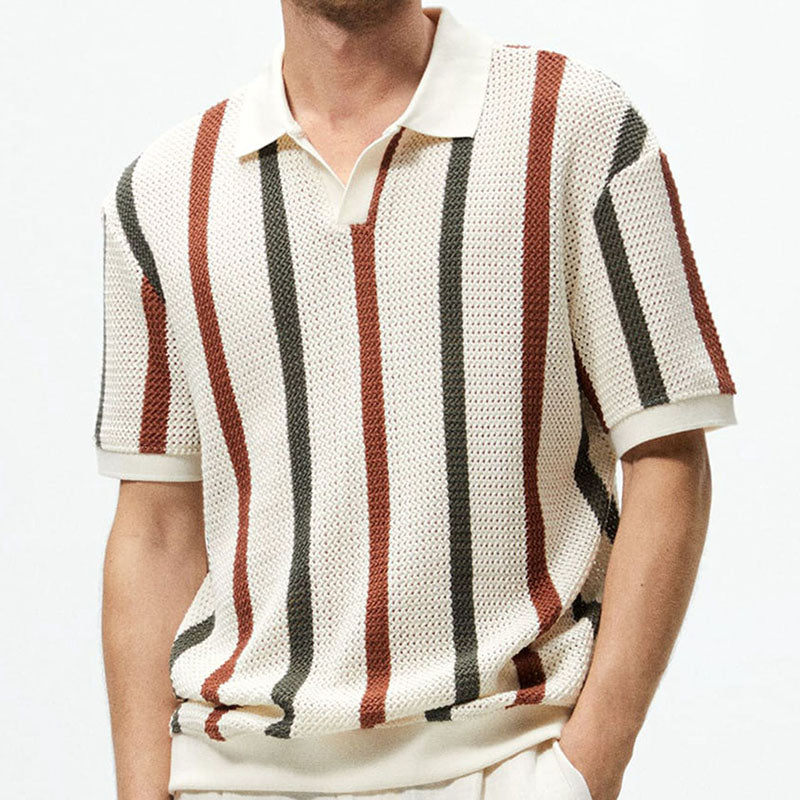 Aule Striped Knit Polo