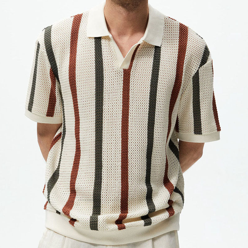 Aule Striped Knit Polo