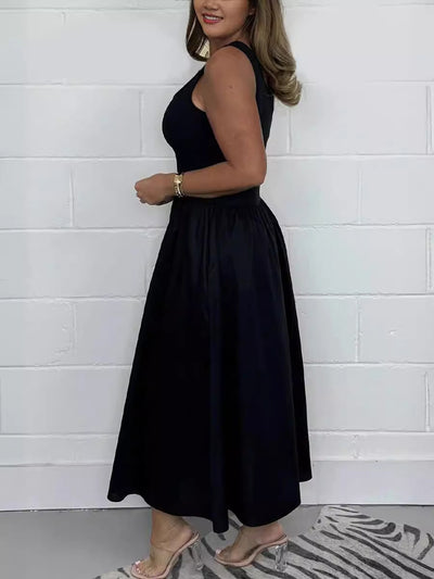 Cinched Waist Tank Maxi Dress