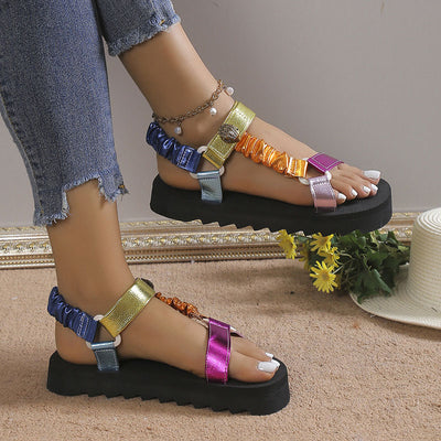 Color Block Velcro Y Sandals