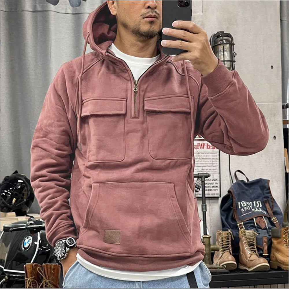 Sweat à capuche zippé multi-poches Aule