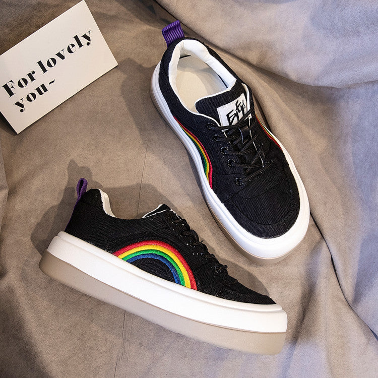 Rainbow PU sneakers