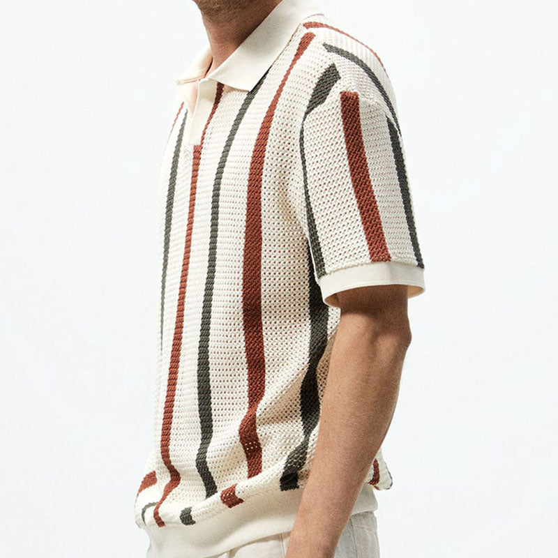 Aule Striped Knit Polo