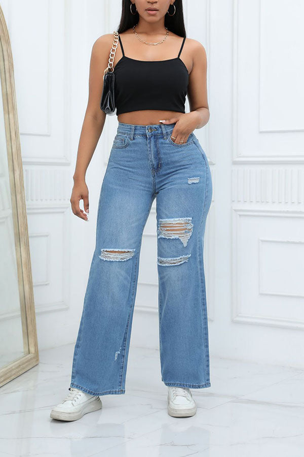 Ripped Stright Jeans