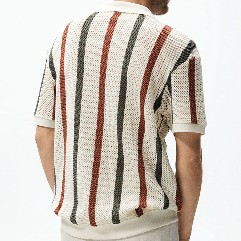 Aule Striped Knit Polo