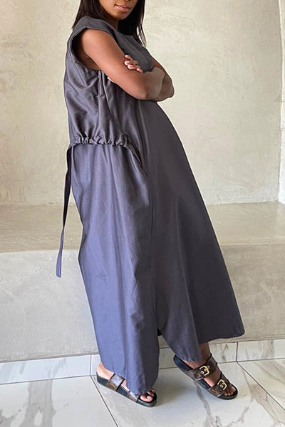 Tencel Denim Sleeveless Maxi Dress