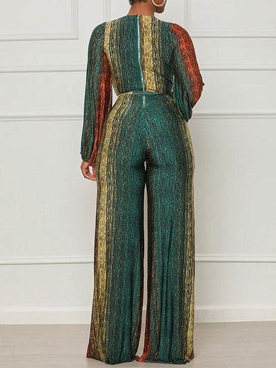 Cross-wrap Wide Leg Long Pants Jumpsuits