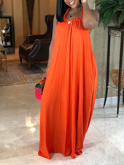 Halter Neck Backless Maxi Dress