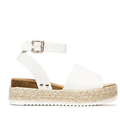 Woven Decor Buckel Chunky Sandals