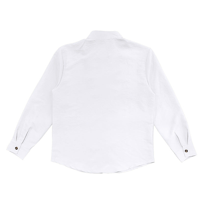 Aule Mock Neck Linen Shirt