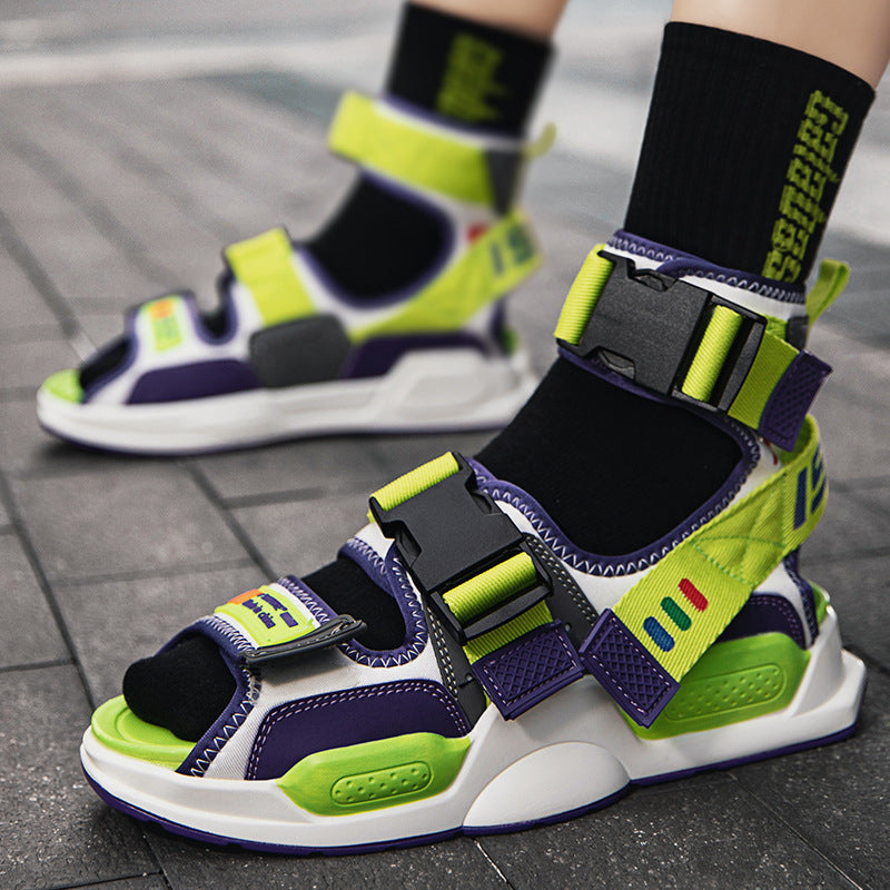 Aule Futuristic Multi-Color Strap Sandals