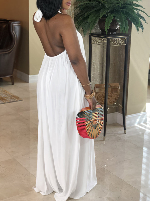 Halter Neck Backless Maxi Dress