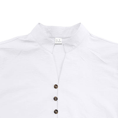 Aule Mock Neck Linen Shirt