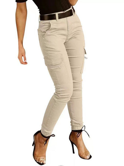 Ziper Pockets Slim Pants