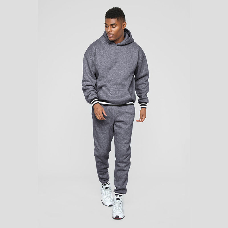 Aule Striped-trimmed Hoodie Set – AULEMEN