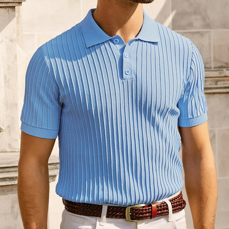 Aule Vertical Ribbed Polo Shirt