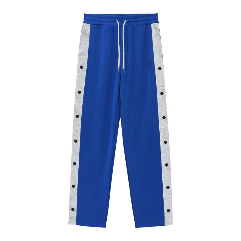 Aule Button Contrast Trim Jogger Pants