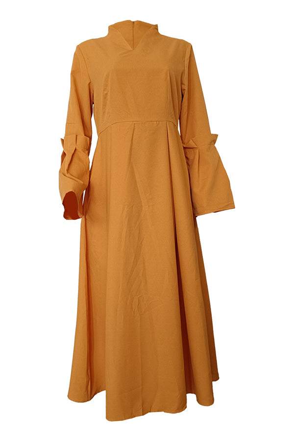 Long Sleeve V-Neck Maxi Dress