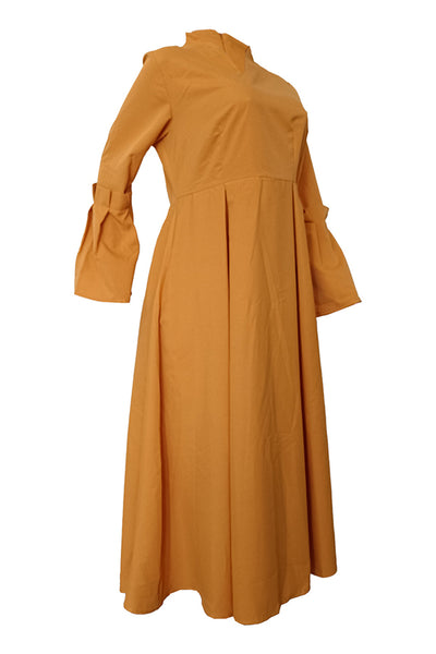 Long Sleeve V-Neck Maxi Dress