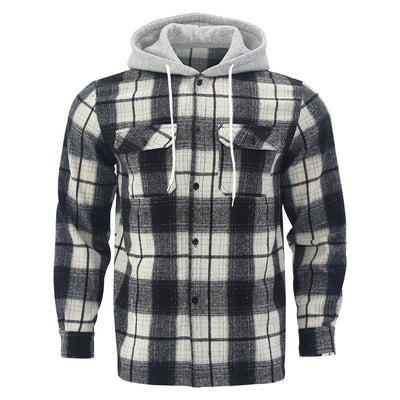 Aule Plannel Check Hooded Shirt