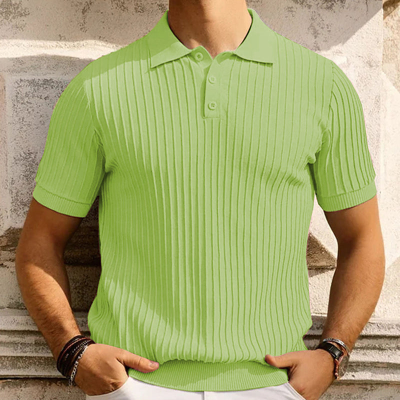 Aule Vertical Ribbed Polo Shirt