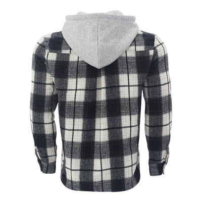 Aule Plannel Check Hooded Shirt