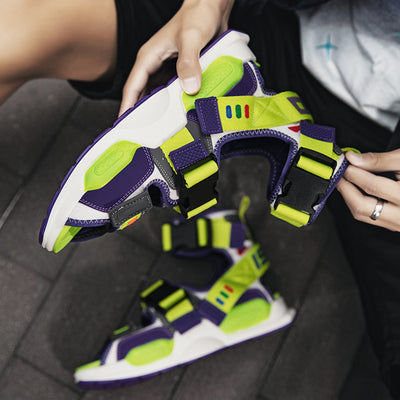 Aule Futuristic Multi-Color Strap Sandals