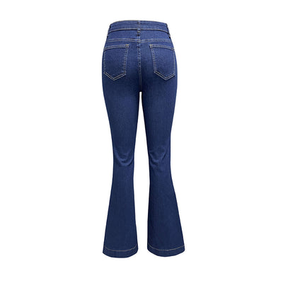 Lange Flare-Jeans mit hoher Taille