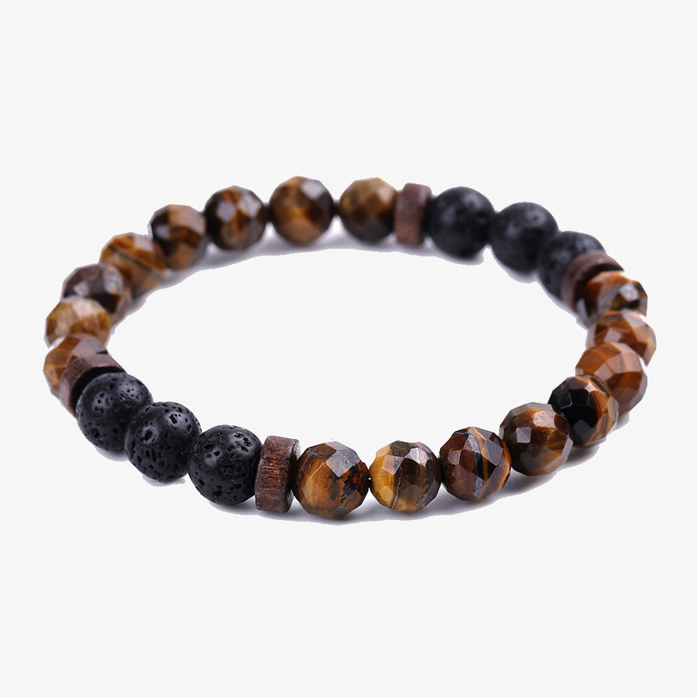 Aule Faceted Beads Lava Stone Bracelets