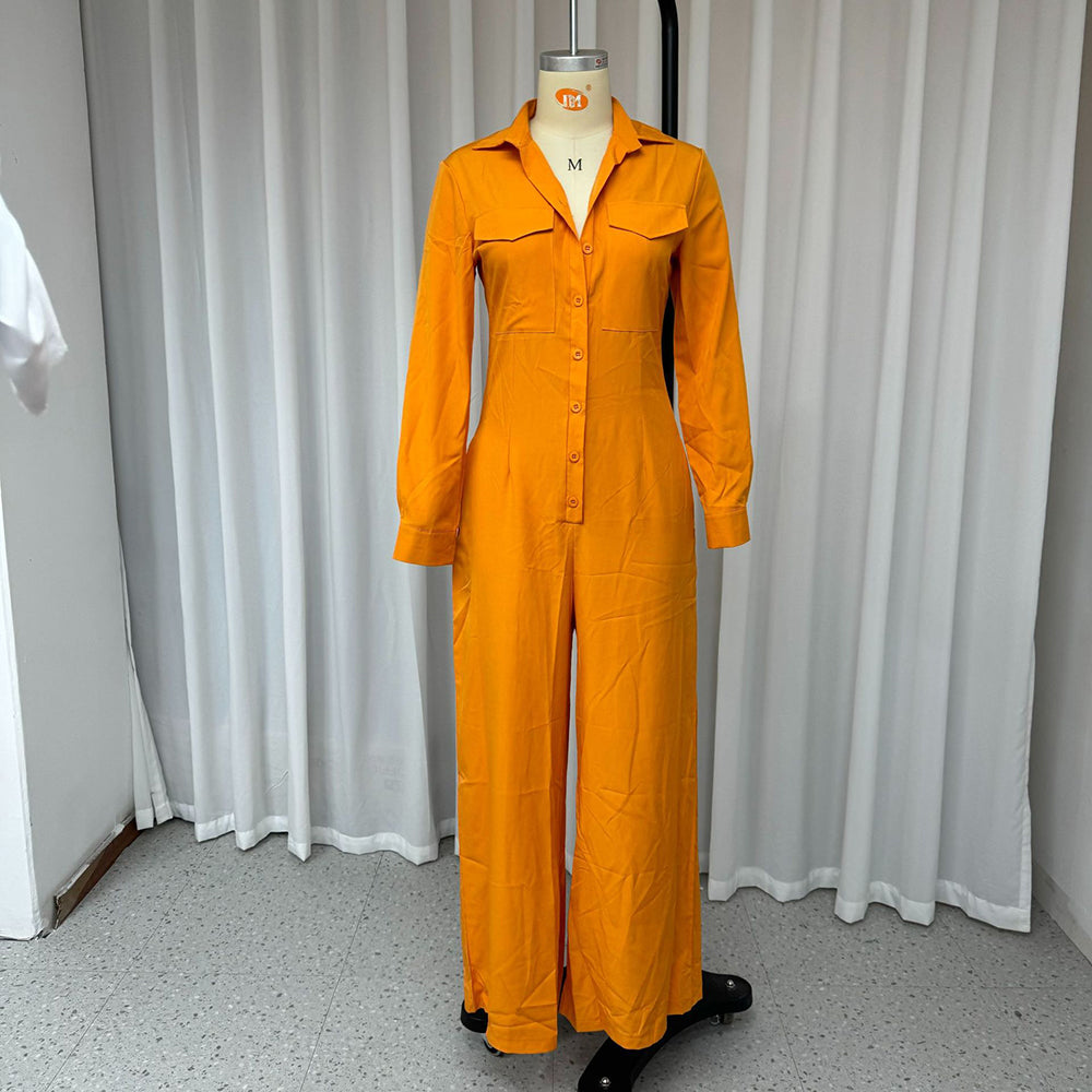 Jumpsuits mit Button-Down-Hemd