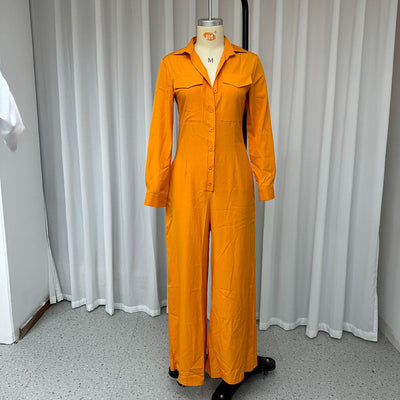 Jumpsuits mit Button-Down-Hemd