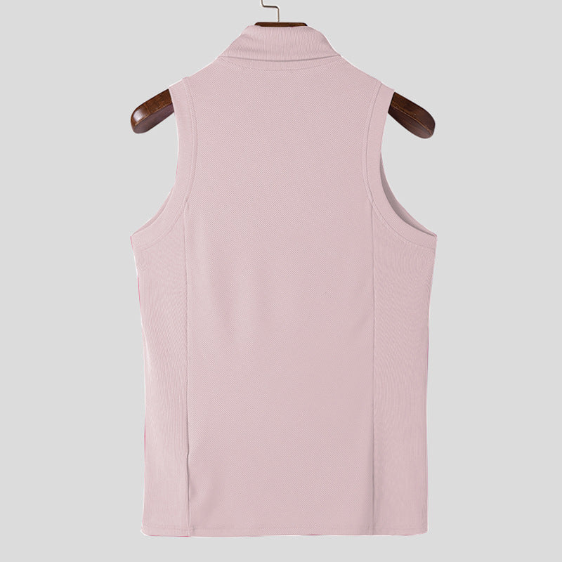 Aule Mock Neck Slim Rib Tank