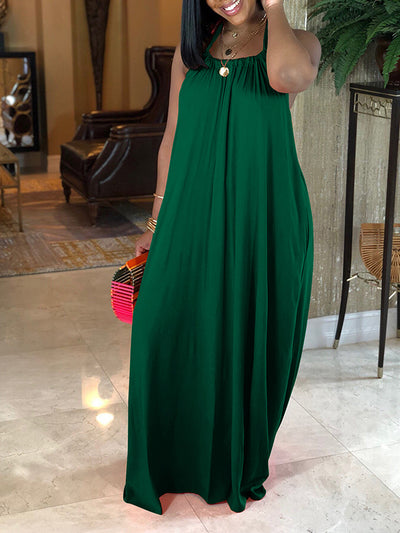 Halter Neck Backless Maxi Dress