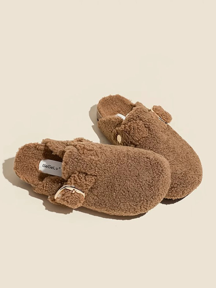 Birkenstock-Hausschuhe mit Teddyfell-Dekor 