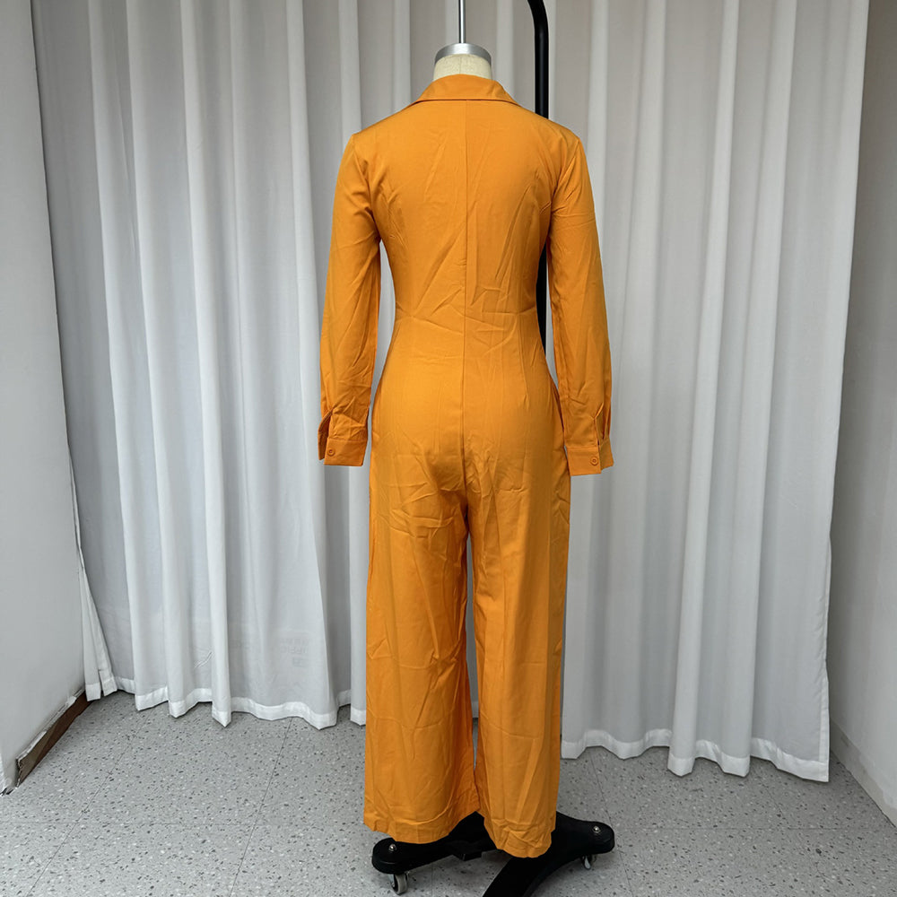 Jumpsuits mit Button-Down-Hemd