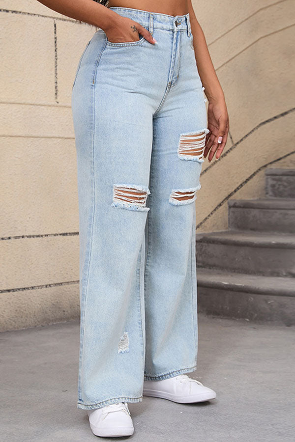 Ripped Stright Jeans