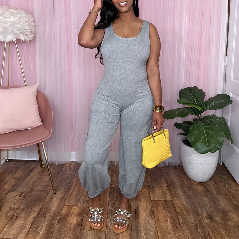 Casual U-Neck Cozy Tank Jumpsuits