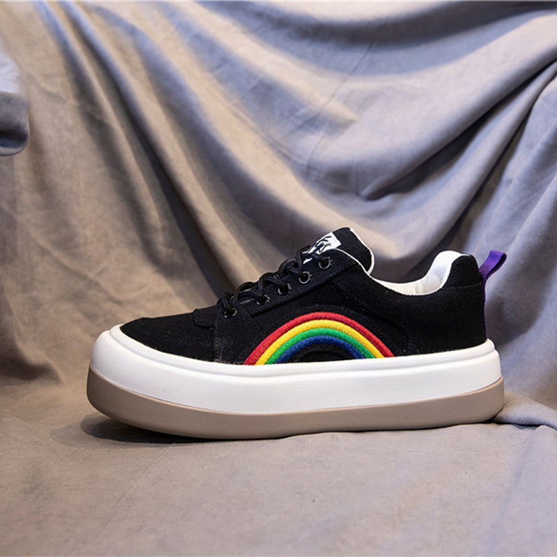 Rainbow PU sneakers