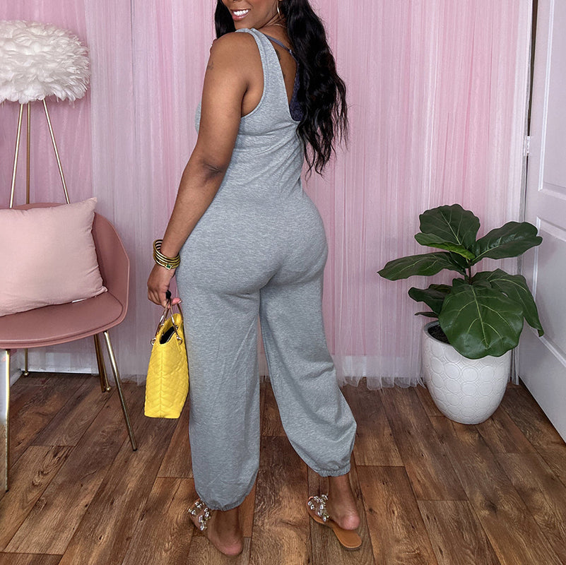 Casual U-Neck Cozy Tank Jumpsuits