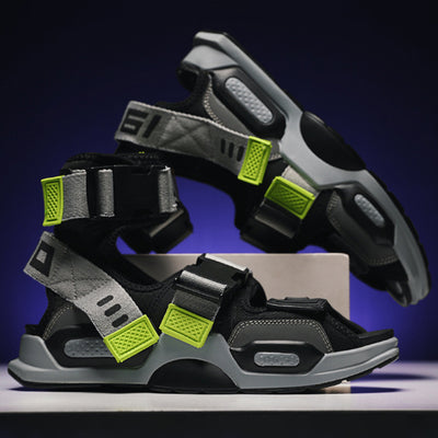 Aule – Futuristische Sandalen mit mehrfarbigem Riemchen