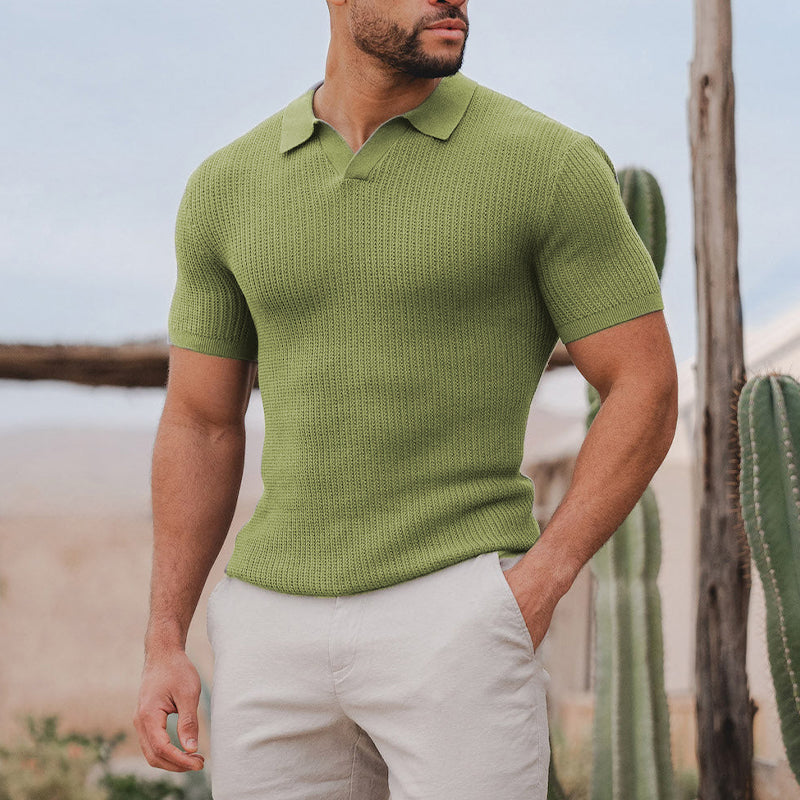 Aule Textured Knit Polo Shirt