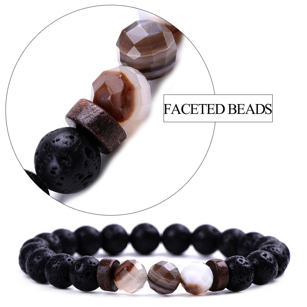 Aule Faceted Beads Lava Stone Bracelets