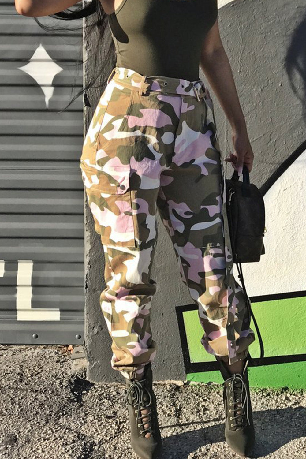 Camouflage Lange Hose mit vielen Taschen