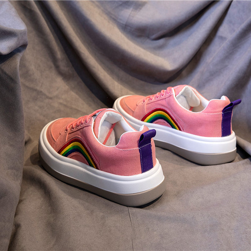 Rainbow PU sneakers