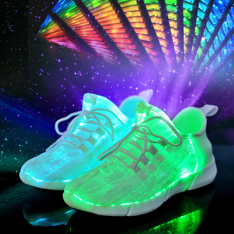 Chaussures lumineuses à fibre optique